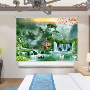 Rèm cuốn tranh 3D phòng ngủ 33506